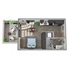 Center Steps Apartments 0x1-4 Floor Plan