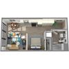 Center Steps Apartments 1x1O-16 Floor Plan
