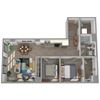 Center Steps Apartments 2x1-2M Floor Plan