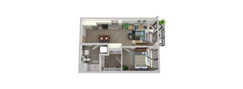 Center Steps Apartments 1x1-5 Floor Plan