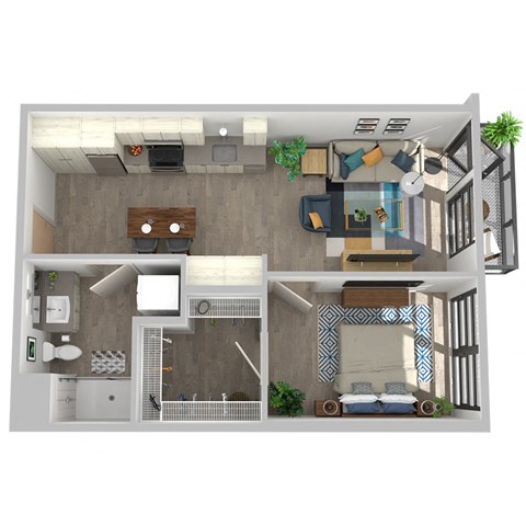 Center Steps Apartments 1x1-5 Floor Plan