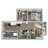 Center Steps Apartments 1x1U-1M Floor Plan