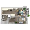 Center Steps Apartments 1x1-2 Floor Plan