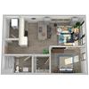 Center Steps Apartments 1x1U-5 Floor Plan