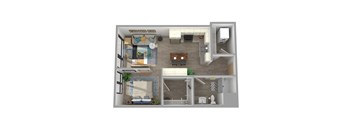 Center Steps Apartments 1x1U-7 Floor Plan