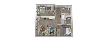 Center Steps Apartments 2x2-10M Floor Plan
