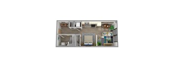 Center Steps Apartments Studio Floor Plan
