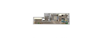 Center Steps Apartments 1x1O-28 Floor Plan