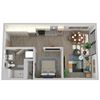 Center Steps Apartments Studio Floor Plan