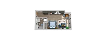 Center Steps Apartments Studio Floor Plan