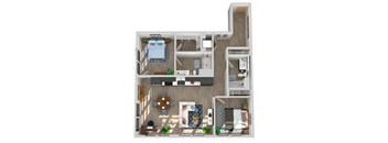 Center Steps Apartments 2x2-14 Floor Plan