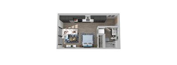 Center Steps Apartments 0x1-3M Floor Plan