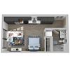 Center Steps Apartments 0x1-3M Floor Plan