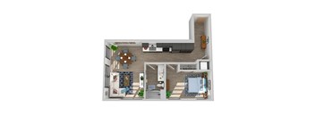 Center Steps Apartments 1x1-14 Floor Plan
