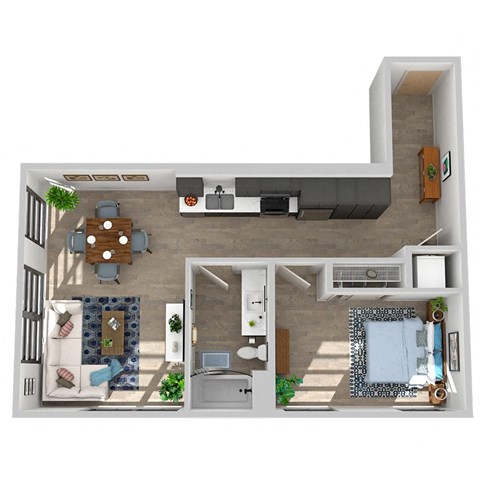 Center Steps Apartments 1x1-14 Floor Plan