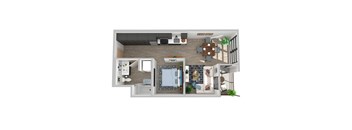 Center Steps Apartments 1x1O-19 Floor Plan