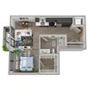 Center Steps Apartments 1x1-4 Floor Plan