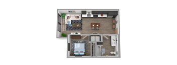 Center Steps Apartments 1x1-7 Floor Plan