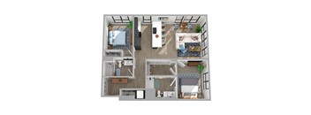 Center Steps Apartments 2x2-7 Floor Plan