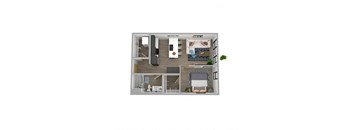 Center Steps Apartments 1x1U-6 Floor Plan