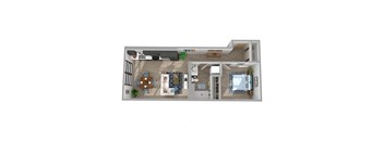 Center Steps Apartments 1x1-13 Floor Plan