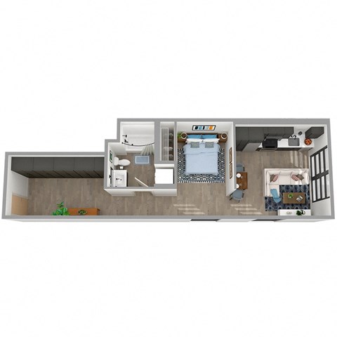 Center Steps Apartments 1x1O-27 Floor Plan