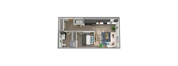 Center Steps Apartments 1x1O-31M Floor Plan