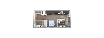 Center Steps Apartments Studio Floor Plan