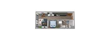 Center Steps Apartments Studio Floor Plan