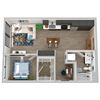 Center Steps Apartments 1x1D-1M Floor Plan