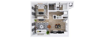 Cabana Aldea Apartments in Glendale, Arizona One Bedroom Floor Plan