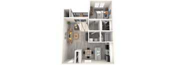Sono Tempe Apartment Homes 3D Floor Plan The Campbell