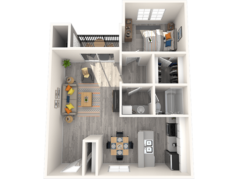 Sono Tempe Apartment Homes 3D Floor Plan The Campbell