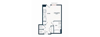 Capitol Rose Luxury Apartments in Washington, DC D11 Studio Floor Plan