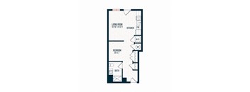 Capitol Rose Luxury Apartments in Washington, DC D4 Studio Floor Plan