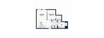 Capitol Rose Luxury Apartments in Washington, DC D6 Studio Floor Plan