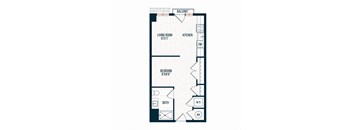 Capitol Rose Luxury Apartments in Washington, DC D7 A Studio Floor Plan