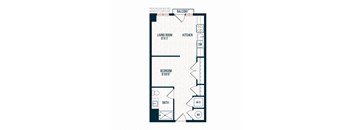 Capitol Rose Luxury Apartments in Washington, DC D7 Studio Floor Plan