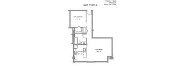 Residences at Capitol Heights Apartment 2D floor plan - Aspen