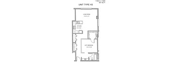 Residences at Capitol Heights Apartment 2D floor plan - Garnet
