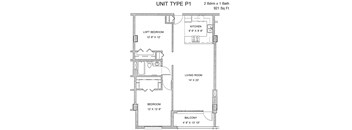 Residences at Capitol Heights Apartment 2D floor plan - Lincoln