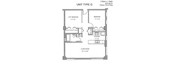 Residences at Capitol Heights Apartment 2D floor plan - Ouray