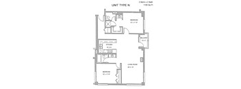 Residences at Capitol Heights Apartment 2D floor plan - Ponderosa