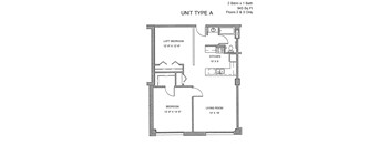 Residences at Capitol Heights Apartment 2D floor plan - Uintah
