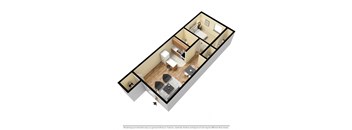 Casa Bella Apartments in Tucson, Arizona One Bedroom Floor Plan