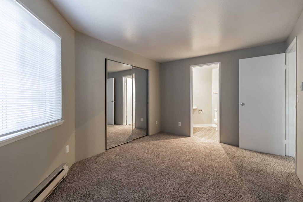 Cascadia Pointe Apartments in Everett, Washington Bedroom with Attached Bathroom