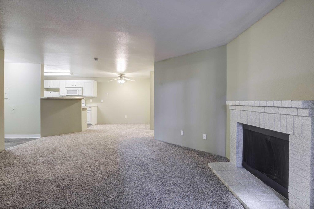 Cascadia Pointe Apartments in Everett, Washington Living Room with Fireplace