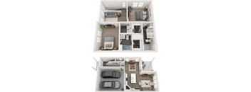 Caso Leander Luxury Rental Homes in Leander, Texas B1 Duplex Floor Plan