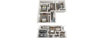 Caso Leander Luxury Rental Homes in Leander, Texas D1 Duplex Floor Plan