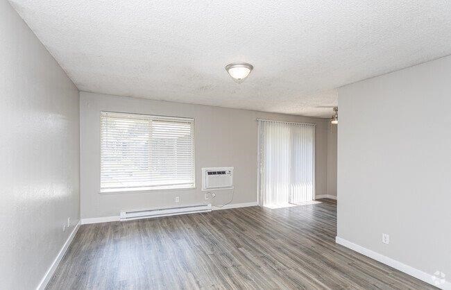 Central Pointe Apartments in Boise, Idaho Living Room with Private Patio